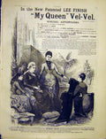 Original Old Antique Print Lee Finish Vel-Vel Fabric Advert Felstead Hunt 1887