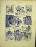 Original Old Antique Print Field Naturalists Sketches 1887 19th