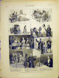 Original Old Antique Print British Asscociation Manchester Owen'S College 1887