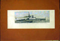 Original Old Antique Print Hms Trafalgar Ironclad British Navy Portsmouth 1887