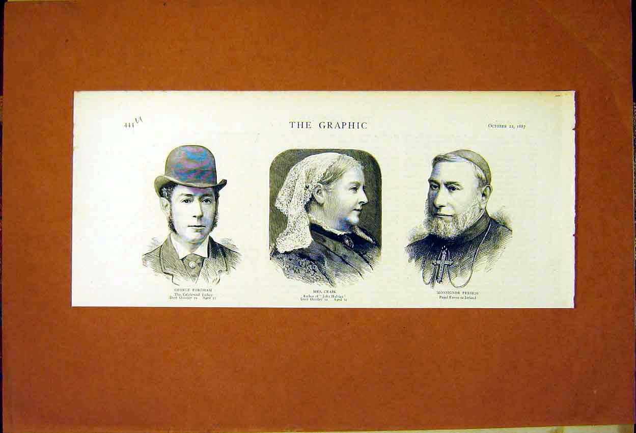 Original Old Antique Print Fordham Jockey Craik Author Persico Ireland 1887