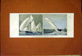 Original Old Antique Print Yachts Racing Photograph Sea 1887 19th