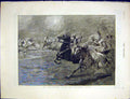 Original Old Antique Print Arab Horsemen Paris Hippodrome Olympia 1887 Victorian