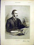 Original Old Antique Print Balfour Portrait Secretary Ireland Fine Art 1887 19th