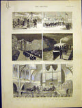 Original Old Antique Print Prince Wales Plymouth Falmouth Devonport Truro 1887