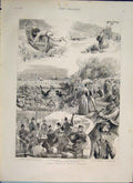 Original Old Antique Print Henley Regatta Sketches Isthmian Club 1889 Victorian