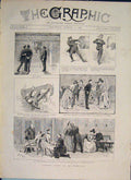 Original Old Antique Print Ladies Visit Ironclad Lieutenant Ship Iron Clad 1889