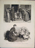 Original Old Antique Print Quenn'S Prisoners Bow Street Society Cruelty Children