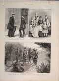 Original Old Antique Print German Emperor Infantry Parade Berlin Bismarck 1889