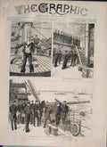Old Antique Print Emperor Germeny Spithead Teutonic Hms Conqueror Yachts
