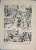 Original Old Antique Print Adventures Jim Dog Pet 1889 19th Century