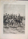 Old Antique Print Aldershot Emperor Germany Royal Dragoons Infantry 1889 19th