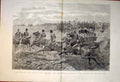 Old Antique Print Charge Hussars Emperor Germany Review Sham Fight 1889 19th