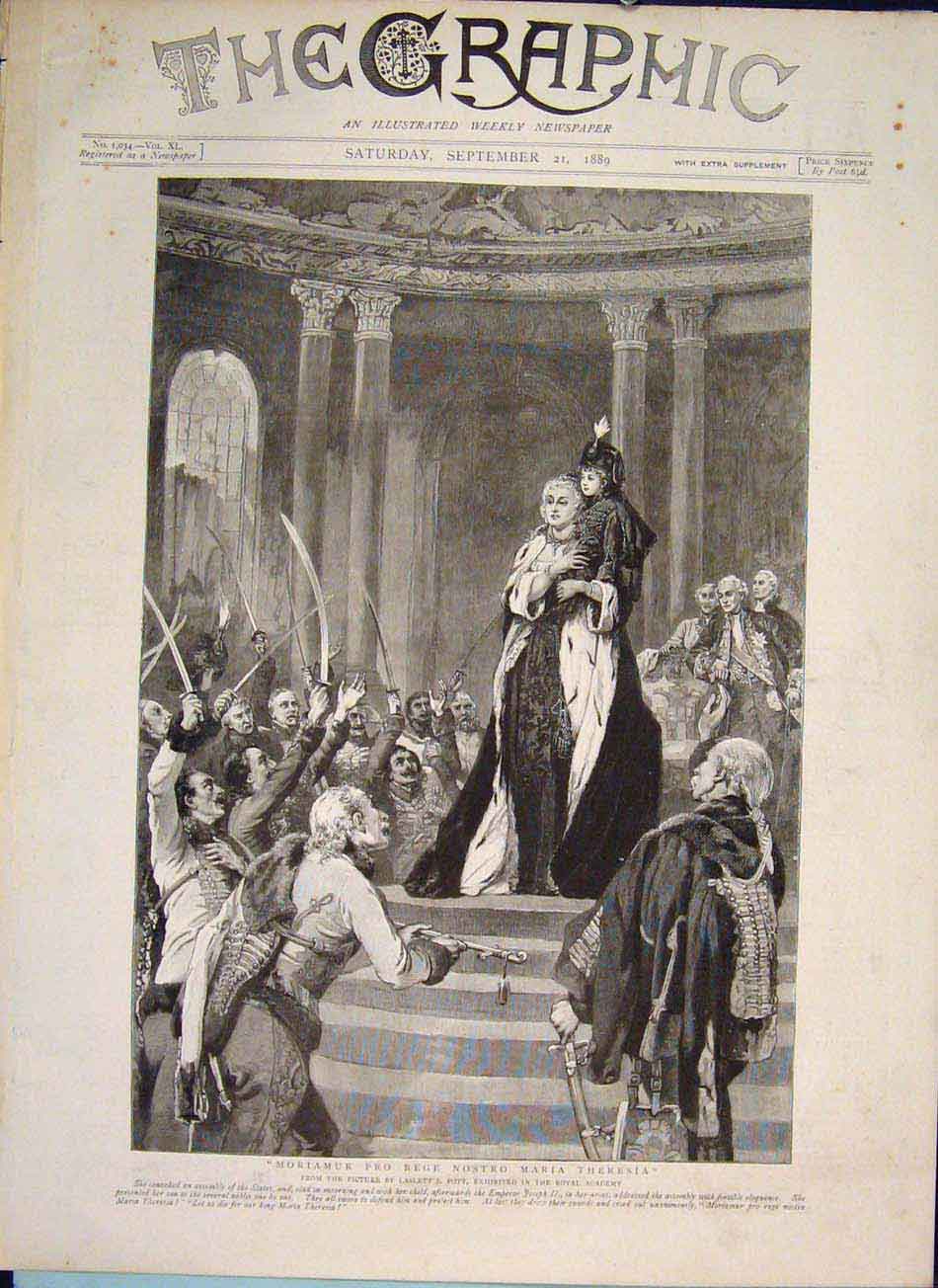 Original Old Antique Print Laslett Pott Maria Theresa Fine Art 1889 Victorian
