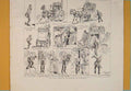 Original Old Antique Print Cab Runner Nuisance London Sketches 1889 Victorian