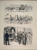 Original Old Antique Print Athens Prince Princess Wales Egypt Races Cairo Africa