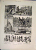 Original Old Antique Print North America Canadian Pacific Railway Winnipeg Fripp