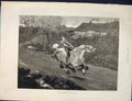 Original Old Antique Print Bolted Calderon Horse Galloping Boy Fine Art 1890