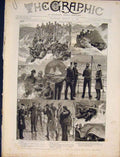 Original Old Antique Print Naval Manoeuvres Hms Conqueror Blue Jacket Ship 1890