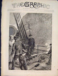Original Old Antique Print Norway Orient Line Steam Ship Garonne Bass Rock 1890
