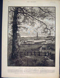 Original Old Antique Print Joynson'S Paper Mills St Mary Cray Kent 1890 19th
