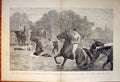 Old Antique Print Cavalry Berkshire Officers Horse Guards Thames Charlton