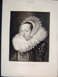 Original Old Antique Print Portrait Woman Franz Hals Louvre Museum Paris 1890