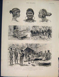 Original Old Antique Print Natives Tonquin Expedition Rosset Weaver Donnai 1890
