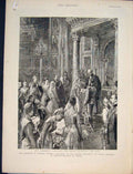 Old Antique Print Marriage Princess Victoria Berlin Adolphus Schloss 1890 19th