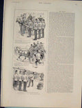 Original Old Antique Print Sketch Army Colour Sergeant Officer Discipline 1890