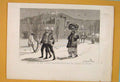 Original Old Antique Print Christmas Indian Frontier Quetta Dinner 1890 19th