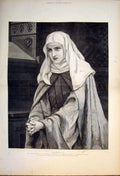 Original Old Antique Print Isabella Topham Portrait Shakespeare Theatre 1890
