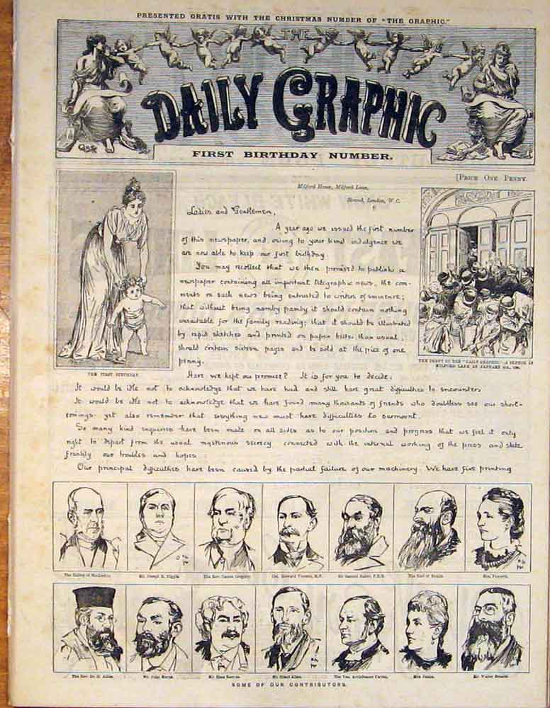 Original Old Antique Print Graphic First Birthday Sketch Portrait Advert 1890