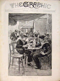 Original Old Antique Print Chums Sailors Friends English French 1891 Victorian