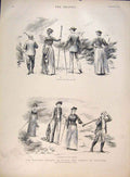 Original Old Antique Print Holiday Season Wales Snowdon Ascent Hopkins 1891 19th