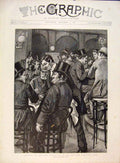 Old Antique Print Sketches Life Character City Luncheon People Bogle 1891 19th