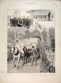 Original Old Antique Print Harvest Home Philanthropic Boys Redhill 1891 19th