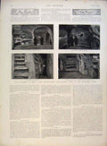 Original Old Antique Print Catacombs Rome Italy Photographs Magnesium Light 1891