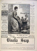 Original Old Antique Print Advert Brookes Monkey Brand Soap Vinolia 1891 19th