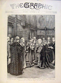 Original Old Antique Print Lord Chancellor Election Alderman Evans Mayor 1891