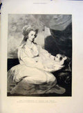 Original Old Antique Print Portrait Viscountess St Asaph Child Reyns 1891 19th