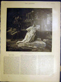 Original Old Antique Print Madame Sarah Bernhadt Portrait 1898 19th
