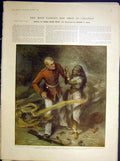 Original Old Antique Print Sier Lady Hall Steel Story 1898 19th