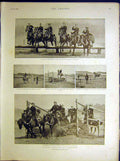 Original Old Antique Print Cavalry Excercises Aldershot Hussars Guards 1898 19th
