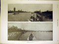 Original Old Antique Print Thames River London Lambeth Waterloo Bridge 1898 19th