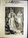 Old Antique Print Queen Eilhelmina Amsterdam Ceremony Enthronement 1898 19th