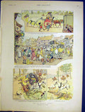 Old Antique Print Hunter Horse Revolt Sketch St Anthony Padua Vision 1898 19th