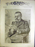Old Antique Print Delcasse French Minister Foreign Affairs Renouard 1898 19th