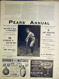 Original Old Antique Print Pear'S Annual Advert Cricket Calderon 1898 Victorian