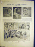 Old Antique Print Christmas Cyclist Drury Theatre Polo Barnum Bailey 1898 19th